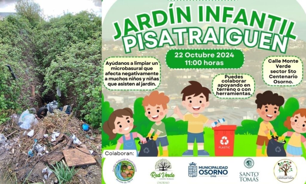 Jornada de limpieza busca eliminar microbasural aledaño a jardín infantil en Osorno