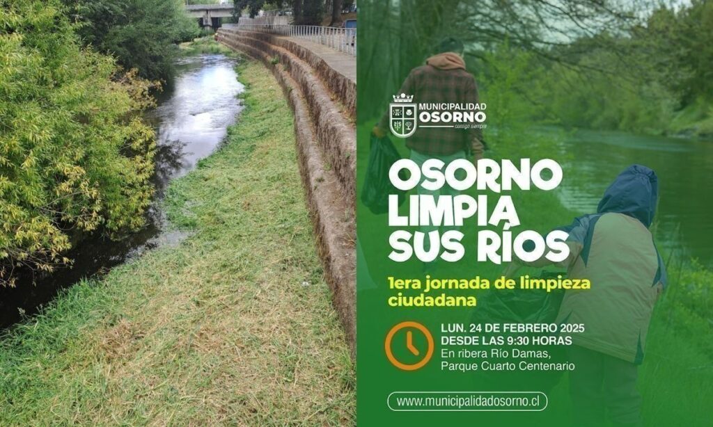 Realizan primera jornada de limpieza del programa que busca conservar ríos de Osorno