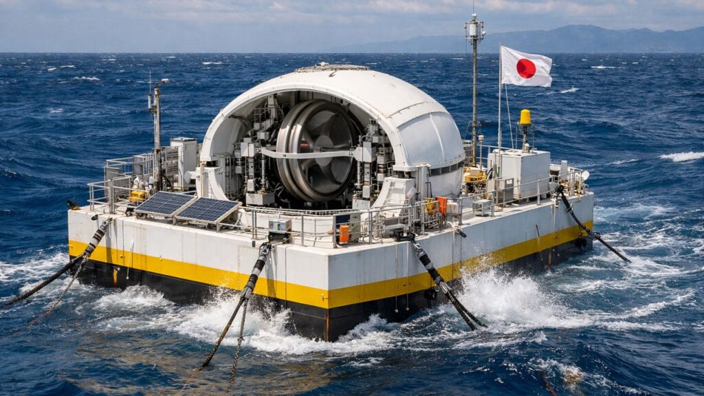 Japón crea un invento que utiliza giroscopios gigantes en el océano para conseguir energía inagotable para siempre