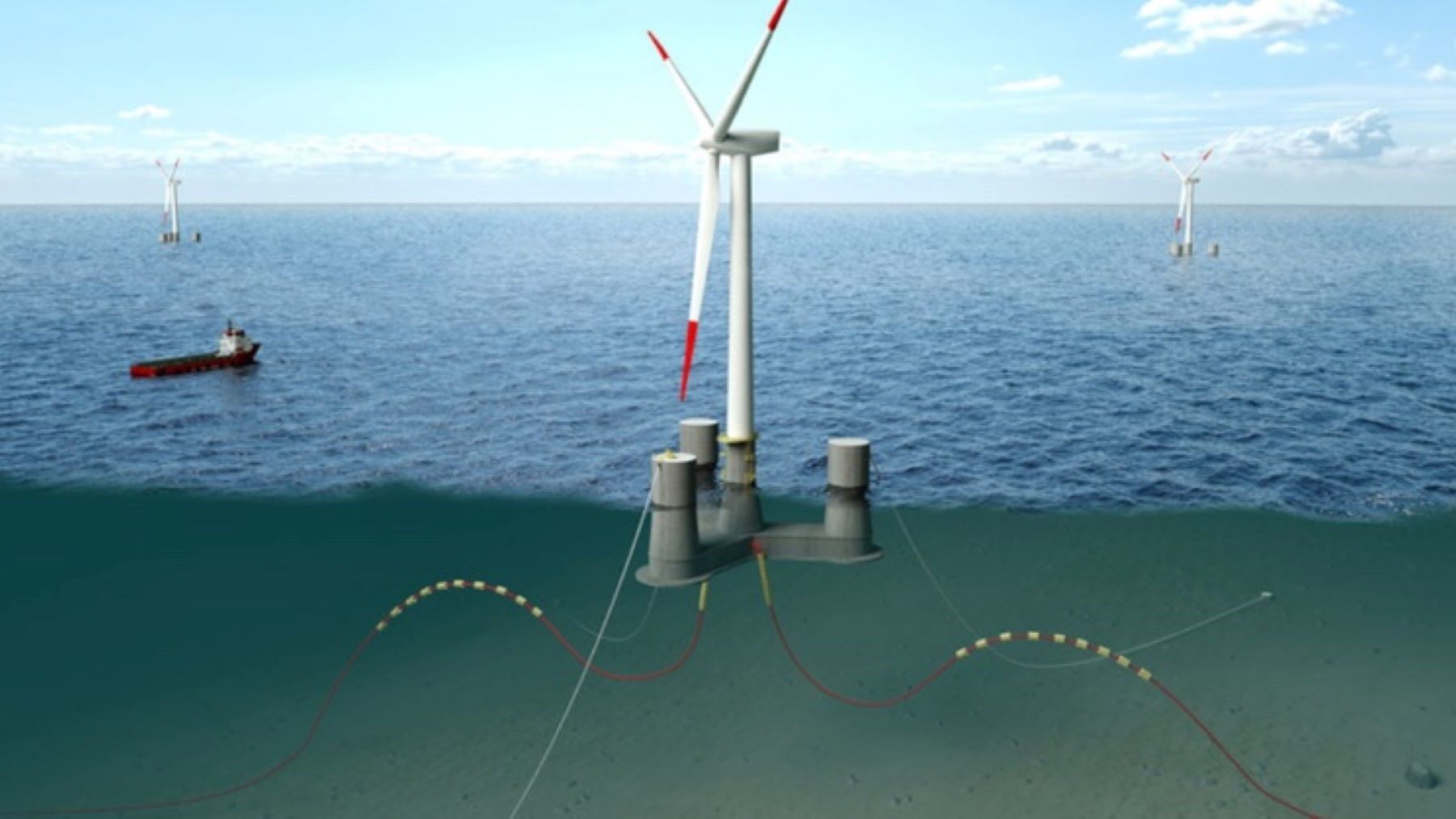 China instala su mayor plataforma eólica marina flotante de 16 MW en el mar del Sur