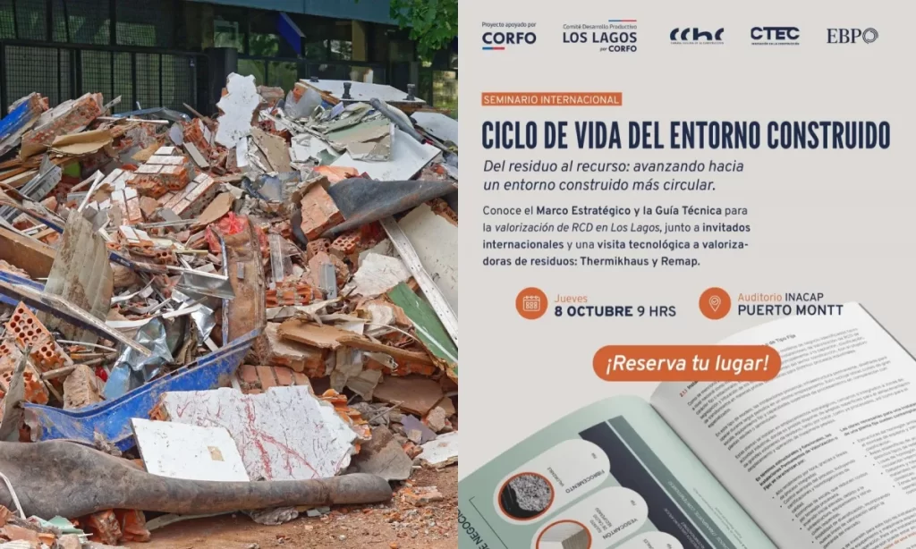 De residuos a nuevos recursos: seminario abordará futuro de la construcción sostenible en Los Lagos